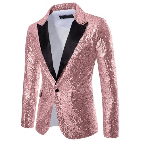 Sequin Blazer Men Plus Size Tuxedo Dress Coat Trendy Dinner Evening Dating Wedding Prom Tuxedo Suit Jacket Sport Coat