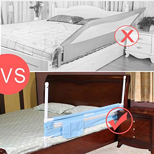 Image of Vic Kid Adjustable Baby Bedrail Guard Bed Fence Size: L 198cm* H 66cm (Pattern : Pink Elephant)
