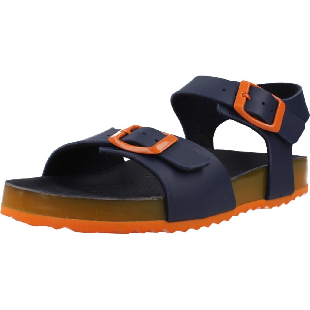 Geox J Ghita BOY C, Boys’ Sandal, Navy/Orange,