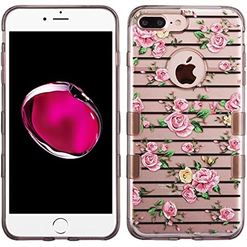 Asmyna Cell Phone Case for Apple iPhone 7 Plus - Transparent clear Pink Cover