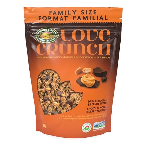 Nature's Path - Love Crunch Organic Dark Chocolate & Peanut Butter Granola, 700 g (Pack of 1), Non-GMO, Fair Trade, by Nature's Path