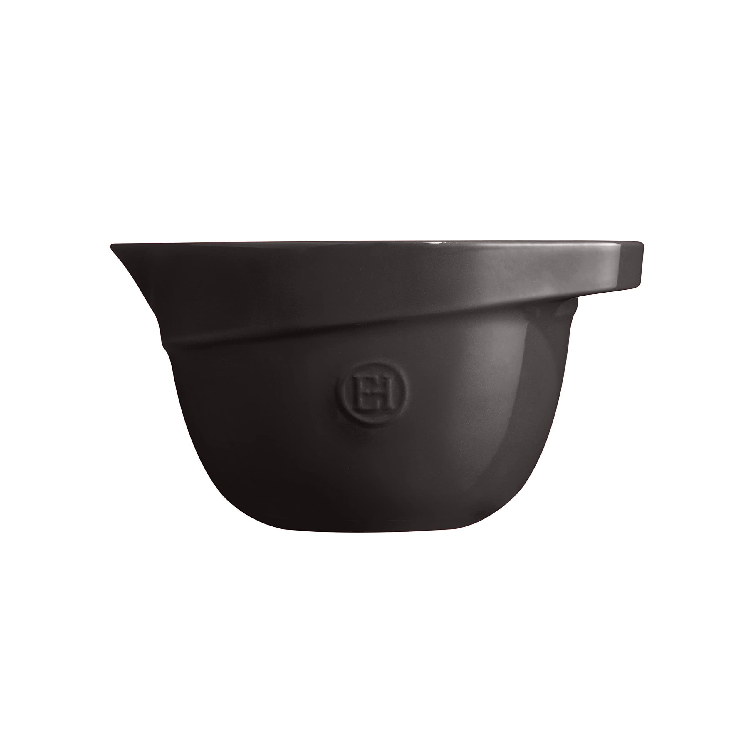 Emile Henry Bol de Préparation 2,5 L – Céramique Haute Résistance HR® – Mélange Facile et Versement Précis – Coloris Truffe – Fabriqué en France