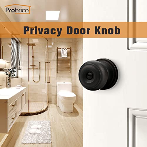 Probrico Privacy Door Knobs Handles, Bed And Bath Door Knob With Lock, Oil Rubbed Bronze Door Knobs Interior, 10 Pack #TOP1