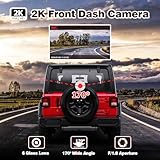 Diamond Lark 2K Front Dash Cam with WiFi, 1440P Car Camera Dashcam with 32GB SD Card, 1.47” LCD Screen, APP Control, 170°Wide Angle, 24H Parking Mode, G-sensor, Loop Recording, Detachable Bracket - Image 2
