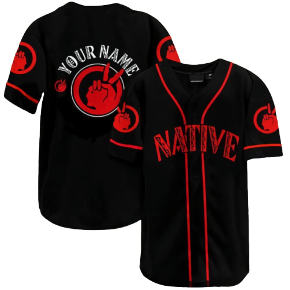 CustomCamelliaa Shop Personalized Name Native American AOP Baseball Jersey Unisex S-5XL, Native American Shirts