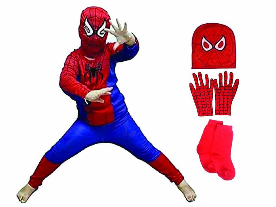 MODERNAZ spiderman dress for kids with gloves & socks use for baby and sons (5-6 years)(Multicolor)(Plastic) (B09WLXPL19) Amazon Price History, Amazon Price Tracker