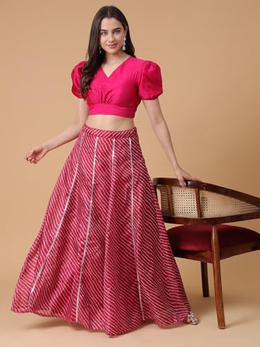 Image of Frolic Rolic Premium Silk V-Neck Blouse Readymade Saree Blouse - Designer Puff Sleeve Blouse for Wedding