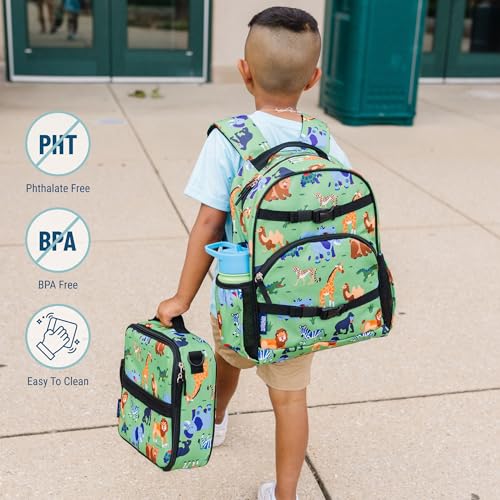 Image of Wildkin Kids Backpack for Boys & Girls, ECO rPET Recycled Lightweight Bookbag with Padded Straps