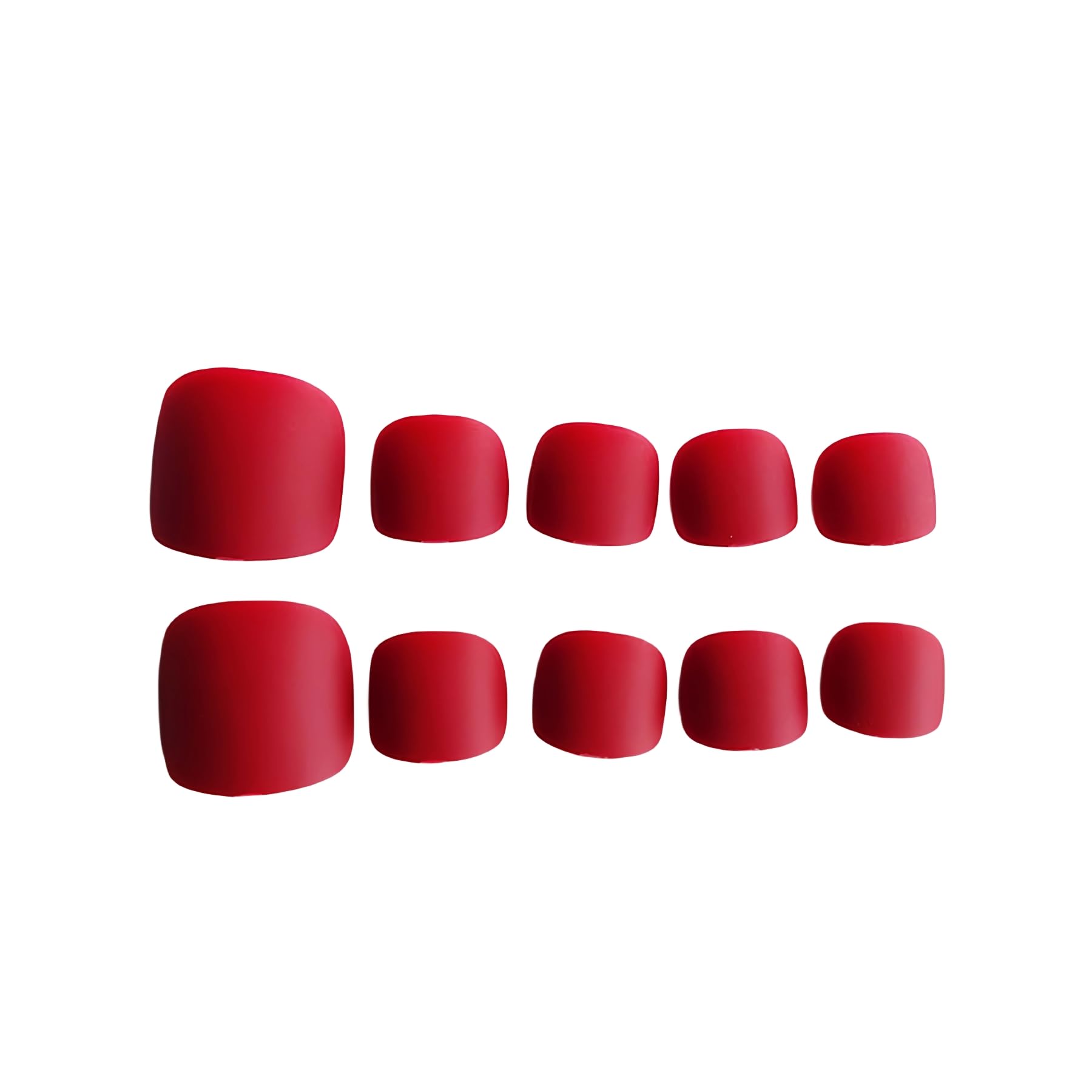 Wangmeili Wine Red: 24Pcs French Toenails Matte Fake Toe Nails Full Cover Pedicure Artificial Art Toenail Tips for Women Girls Wine Red Color