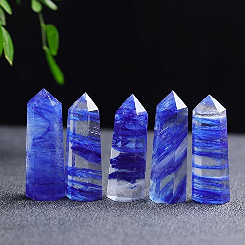 Colonne brute et polie en pierre fondue bleue, un cristal d'exception de 8-9cm - 3