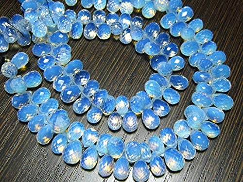 Opalite glass faceted tear drops LKBEADS de haute précision pour joaillerie fine