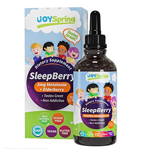 SleepBerry Liquid Melatonin for Kids - Natural Sleep Aid with Elderberry and Vitamin