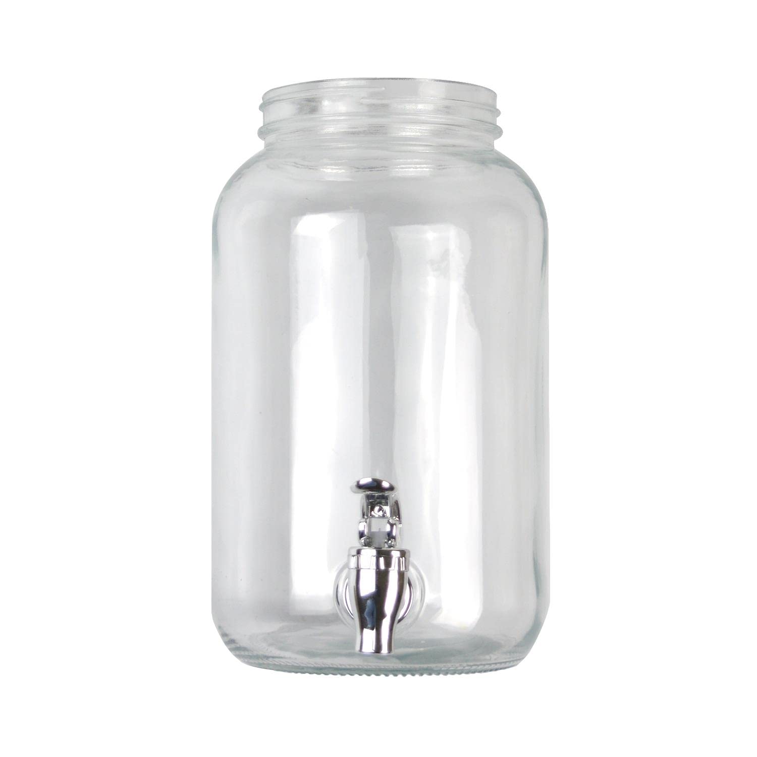 Yöl Silver 3L Glass Drink Dispenser Tap Summer Home Outdoor Picnic Bbq Cocktail Party