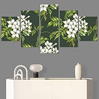 SIGNWIN 5 Panel Canvas Wall Art Modern Art Decorative Elements Fun Illustrations Leaves Multicolor Patterns for Home Decorations Ready to Hang - 60