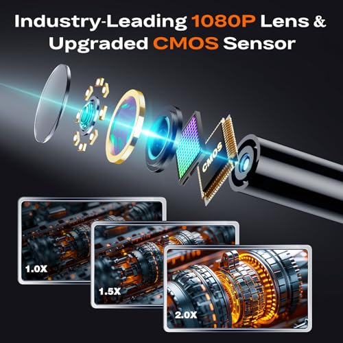 Image of 1920P HD Endoscope Camera with Light, 4.3 inch IPS Handheld Borescope