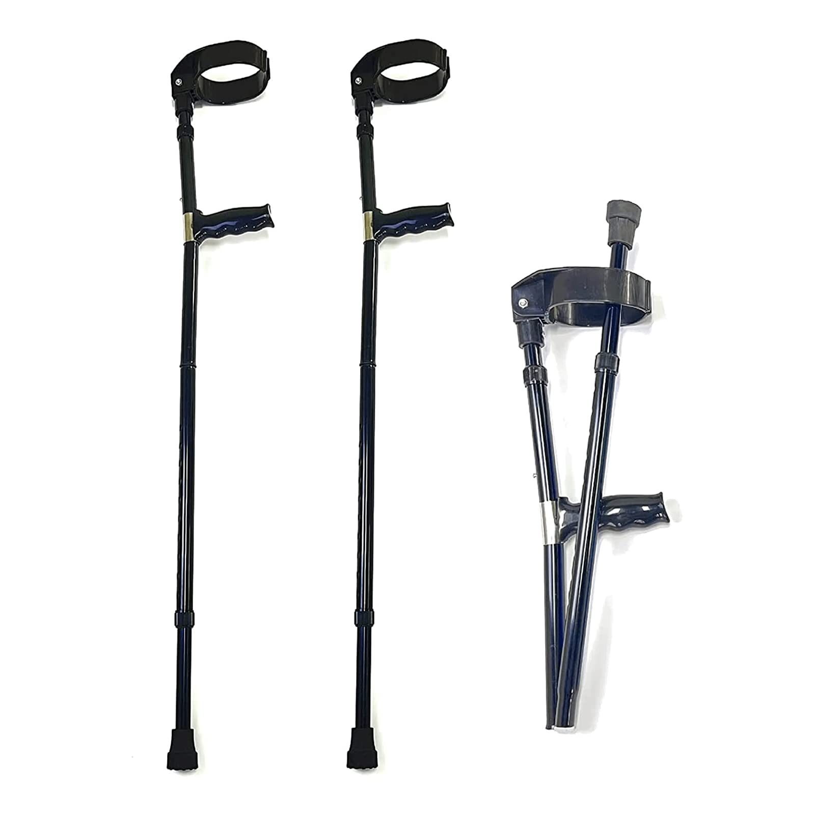 PAASHE Muletas de Aluminio, 1 par de puños completos, Bastones para Caminar, bastón para Caminar con Agarre de antebrazo para Adultos, Bastones Ligeros y Ajustables