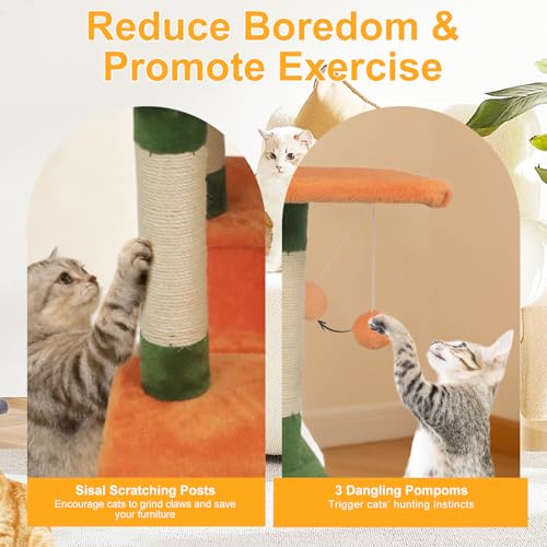 Torre para gatos interior 58 pulg con colchoneta y rascador miniatura 5