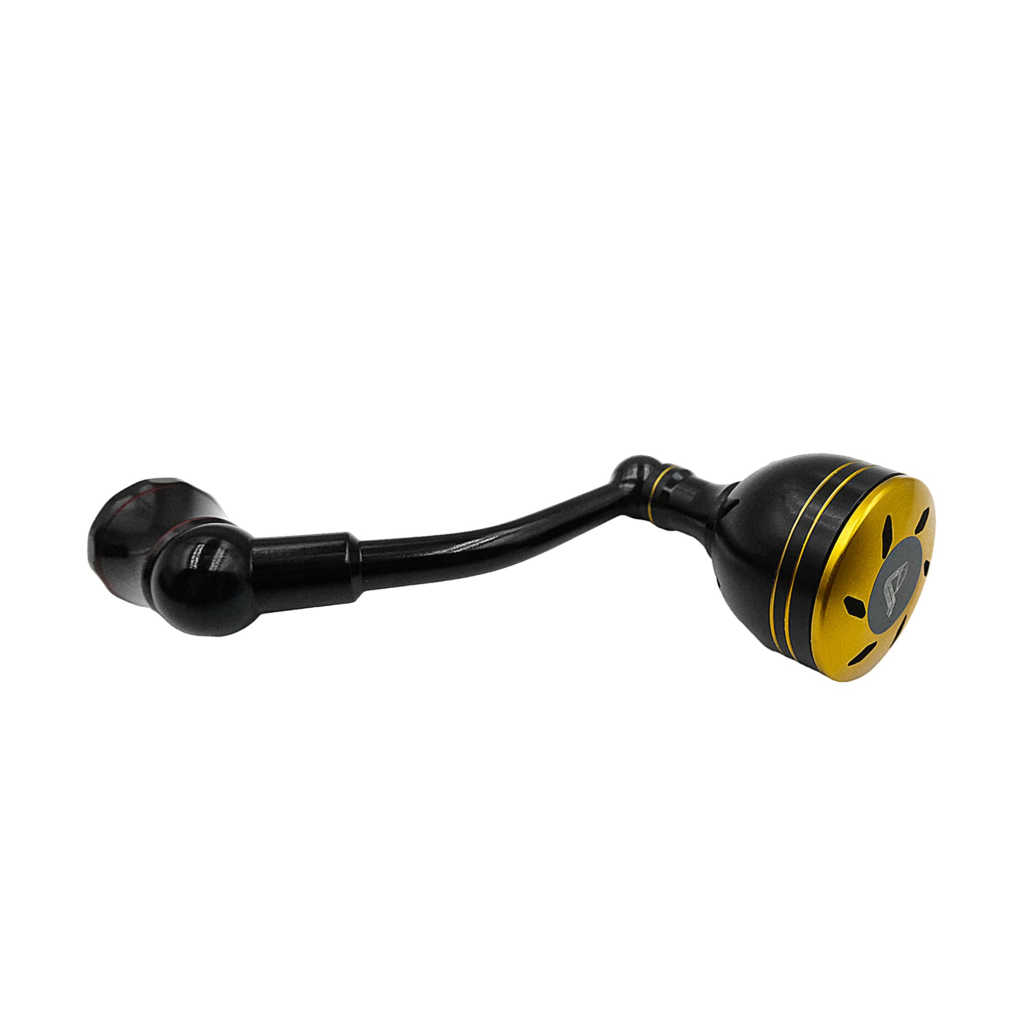Mango de potencia de 63 mm compatible con Shimano Stradic FL/FM, Stella, Vanford, Vanquish, Nasci, reemplazo de carrete giratorio, mango de carrete de pesca dorado/negro