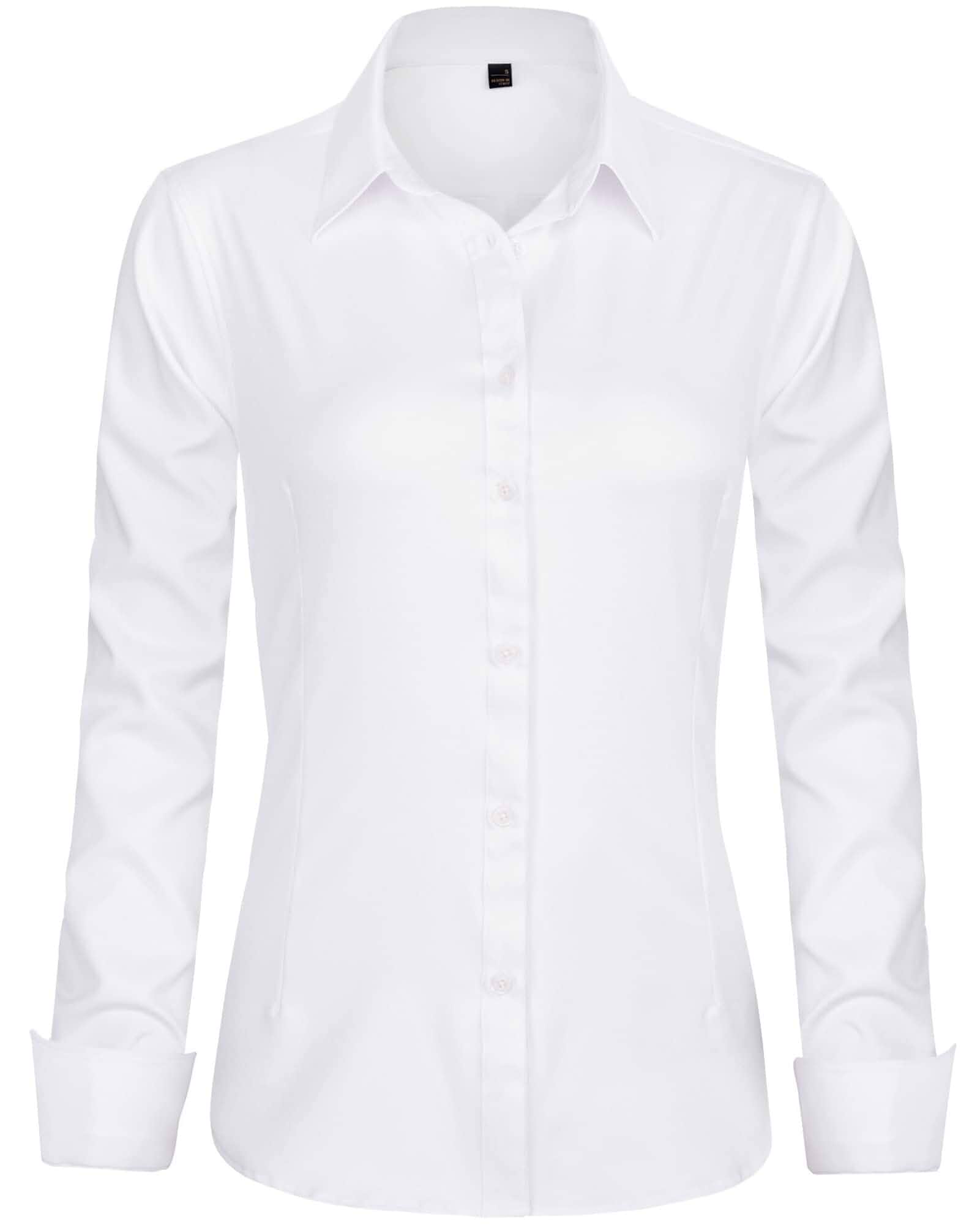 J.VER Womens Dress Shirts Long Sleeve Button Down Shirt Wrinkle-Free Business Casual Blouse Office Work Tops