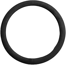 Black Car Steering Wheel Cover, Universal Steering Wheel Cover Made of Cowhide and Suede, Suitable for 99% of Car Accessories, Interior Steering Wheel Cover (O Black)