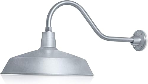 17 pulgadas. RLM Warehouse - Pantalla con brazo de cuello de cisne y bombilla Led A19 5000K de 9W