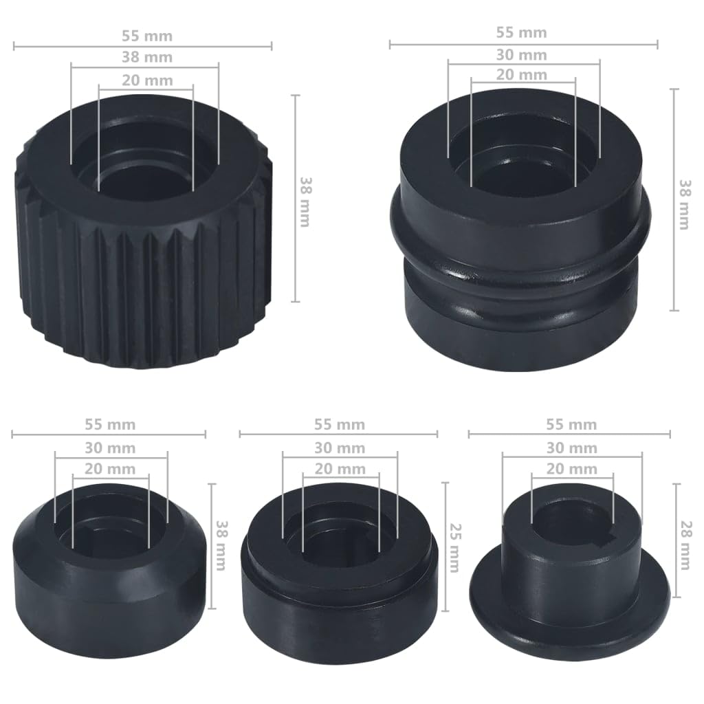 vidaXL Tuercas de Brida para Máquina de Rebordear Tubos Resistentes al Desgarro y de Alta Resistencia Durante la Flexión de Tuberías Acero 12 Piezas