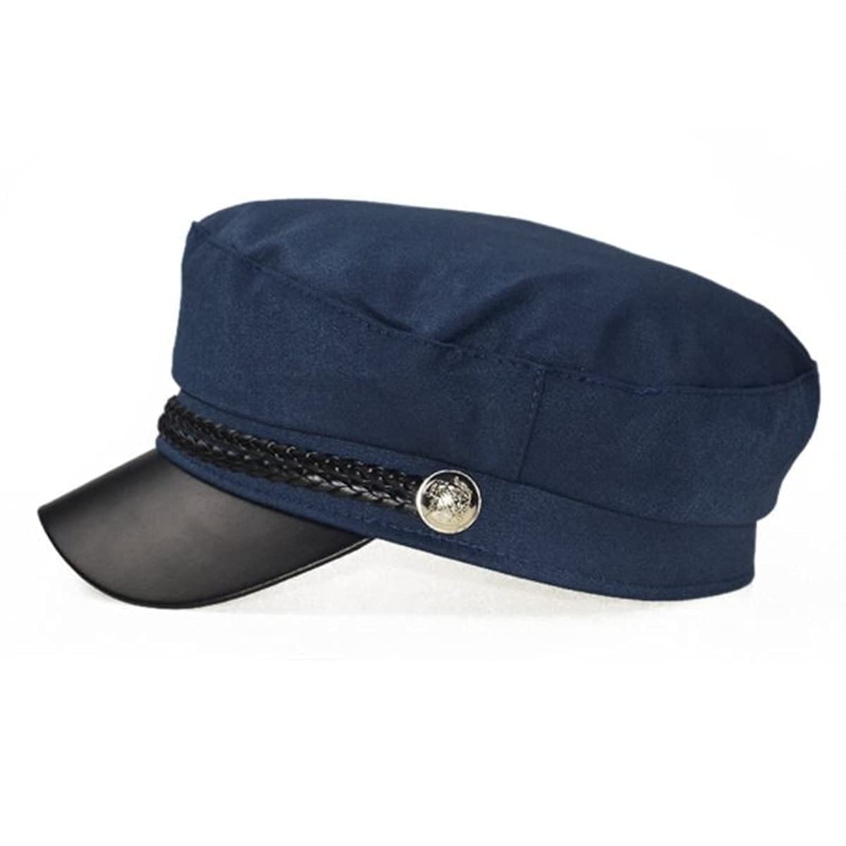 iSWEVEN Classic Cotton Beret Cap for Men & Women - Stylish Newsboy, Irish Cabbie Summer Visor Hat - Free Size (WBC8101B, Blue) - Image 3 thumbnail