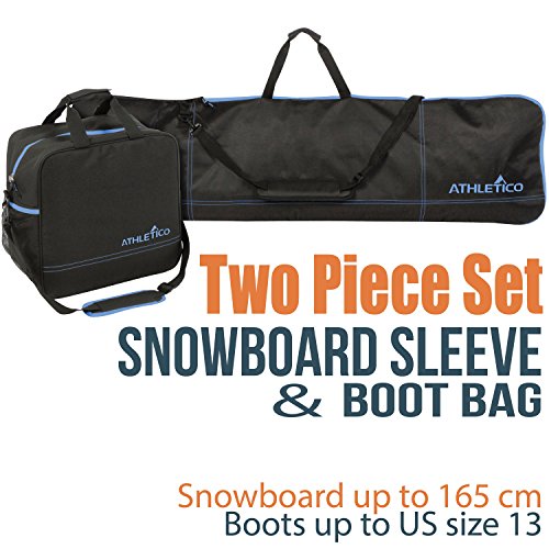 Athletico Two-Piece Snowboard and Boot Bag Combo | Store & Transport Snowboard Up