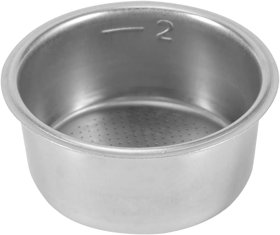 Horoper Coffee Filter Basket, 51mm Stainless Steel Coffee Filter Double Layer Pressurized Filter Basket for Portafilter Coffee Machine (Double Cup)