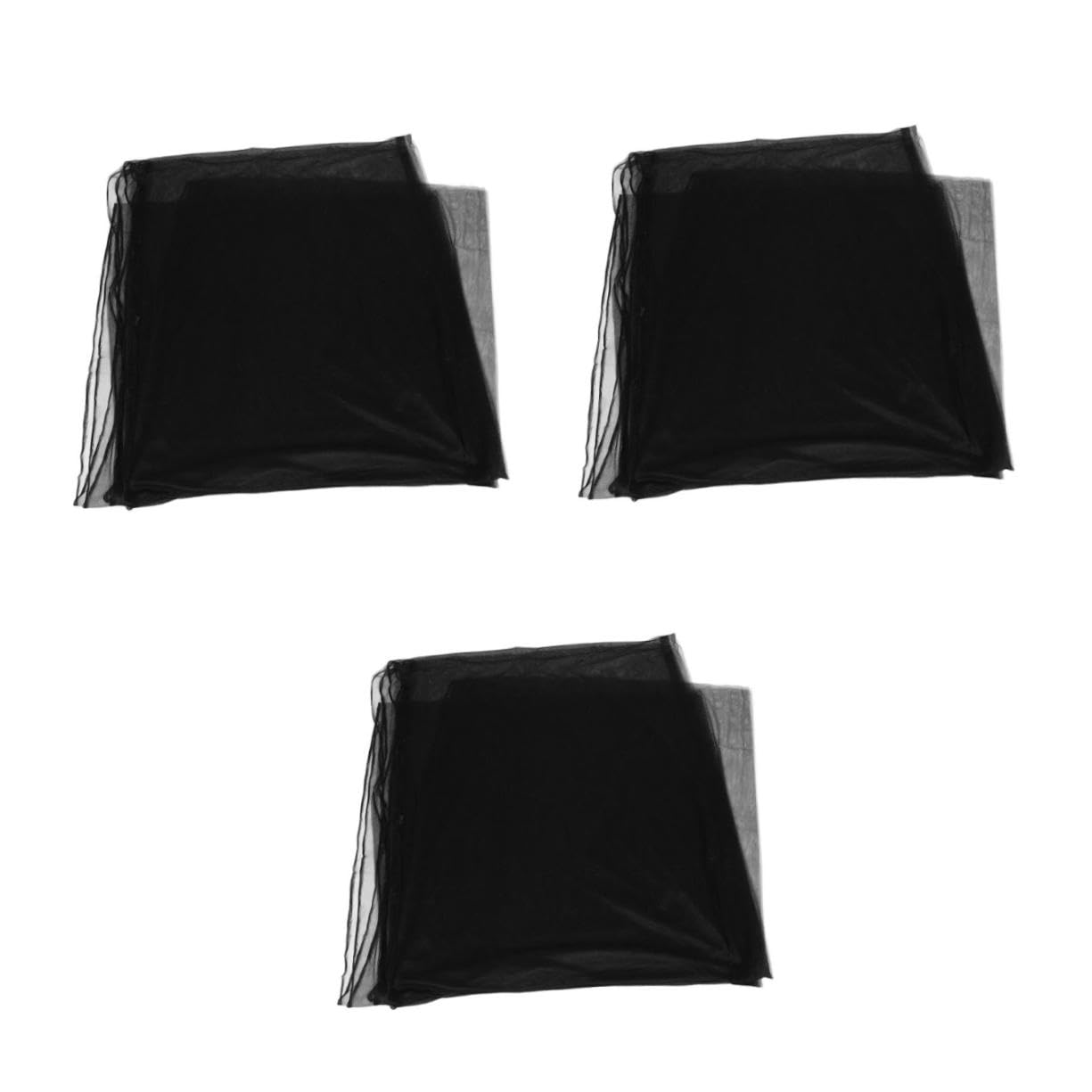 PRETYZOOM 3 Pezzi zanzariera da esterno reti da campeggio all'aperto Schermata a maglie zanzare per patio rete da rete da patio mesh zanzare poliestere Nero