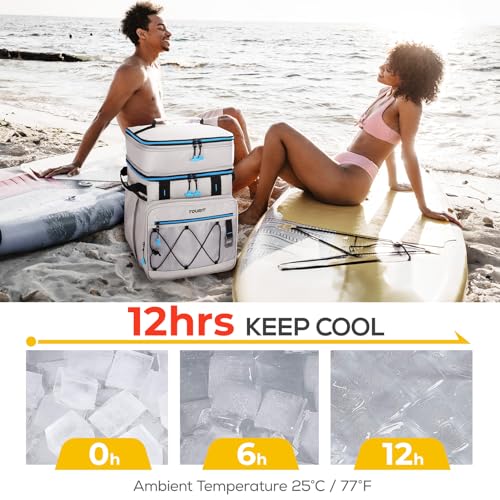 Tourit TR2103073AN018-DS-FUS 75 Can Rolling Cooler Detachable Double Deck Beach Cooler thumb #6