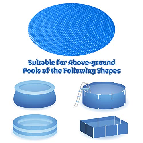 Evoio Solar Pool Covers for 6 8 10 12 15ft Diameter Round Easy Set and Frame Pools Round Inflatable Pool, In-Ground and Above-Ground Pool Solar Covers, Upgraded Solar Pool Blanket Covers (8 Foot) - Thumbnail 4