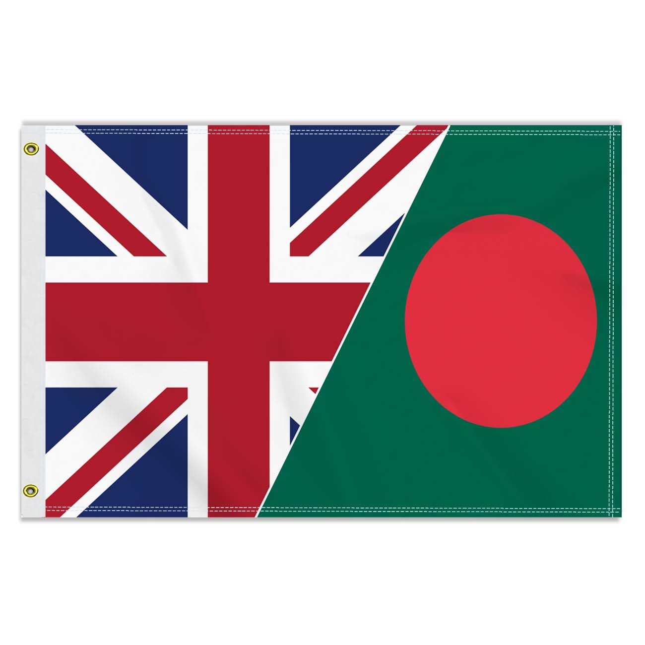 2×3 FT Bangladesh British Friendship Flag, Large 60×90 CM 150D Bengali Outdoor Banner,Decor Garden With Brass Gromment