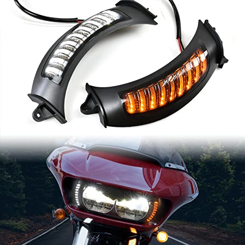 VEISUTOR LED Vent Turn Signal Lights for Road Glide, Driving Front Lights Side Lamps w/DRL and Turn Signals for Harley Road Glide 2015-2020
