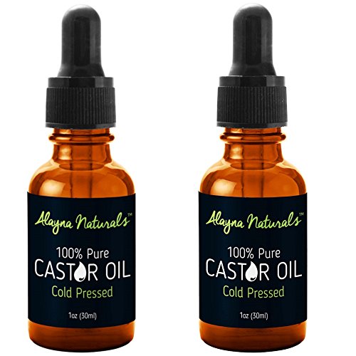 Organic, 100% Pure, And Cold Pressed Castor Oil By Alayna - Your Natural Hair Growth And Skin Care Remedy - 2 Pack