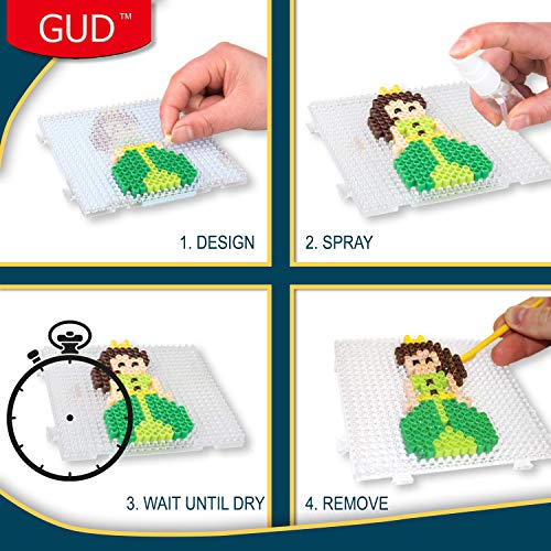 Kids Diy Water Fuse Non Iron Super Beads Girls Arts And Crafts Toy Set. Girls Indoor Activity Fun Project Little Princess Crafts Kit For Girls. Birthday Gift Age 4 5 6 7 8 9 Year Old Girl Perler Beads #TOP6