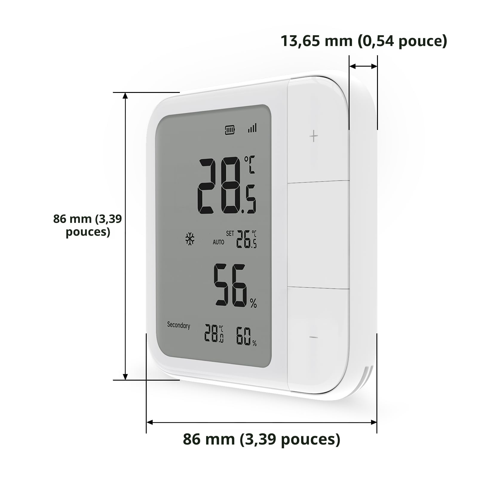 Aqara Thermostat de Pièce sans Fil W100, Thread/Zigbee, Surveillance de la Température & l'humidité, Contrôle à Distance HVAC, 3 Boutons Personnalisables, Matter, Compatible Apple Home, Alexa, Google