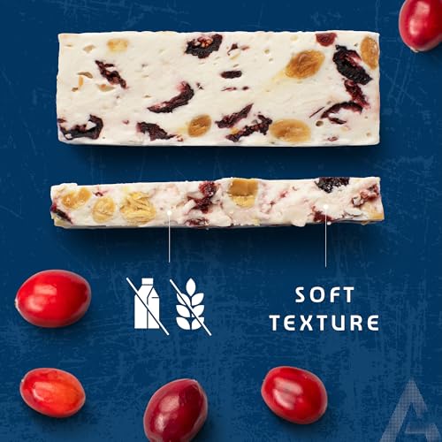 AMACX Energieriegel Nougat-Fruchtriegel – Healthy Snacks für Ausdauersportler – Energy 12er Pack – Fitness Riegel mit Glukose und Fruktose – Power Bar mit 32g Kohlenhydrate – Cranberry