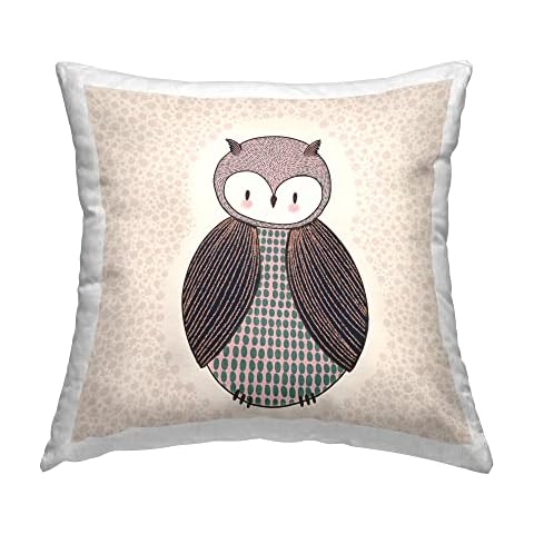 Stupell Industries Owl Throw Pillow Cover