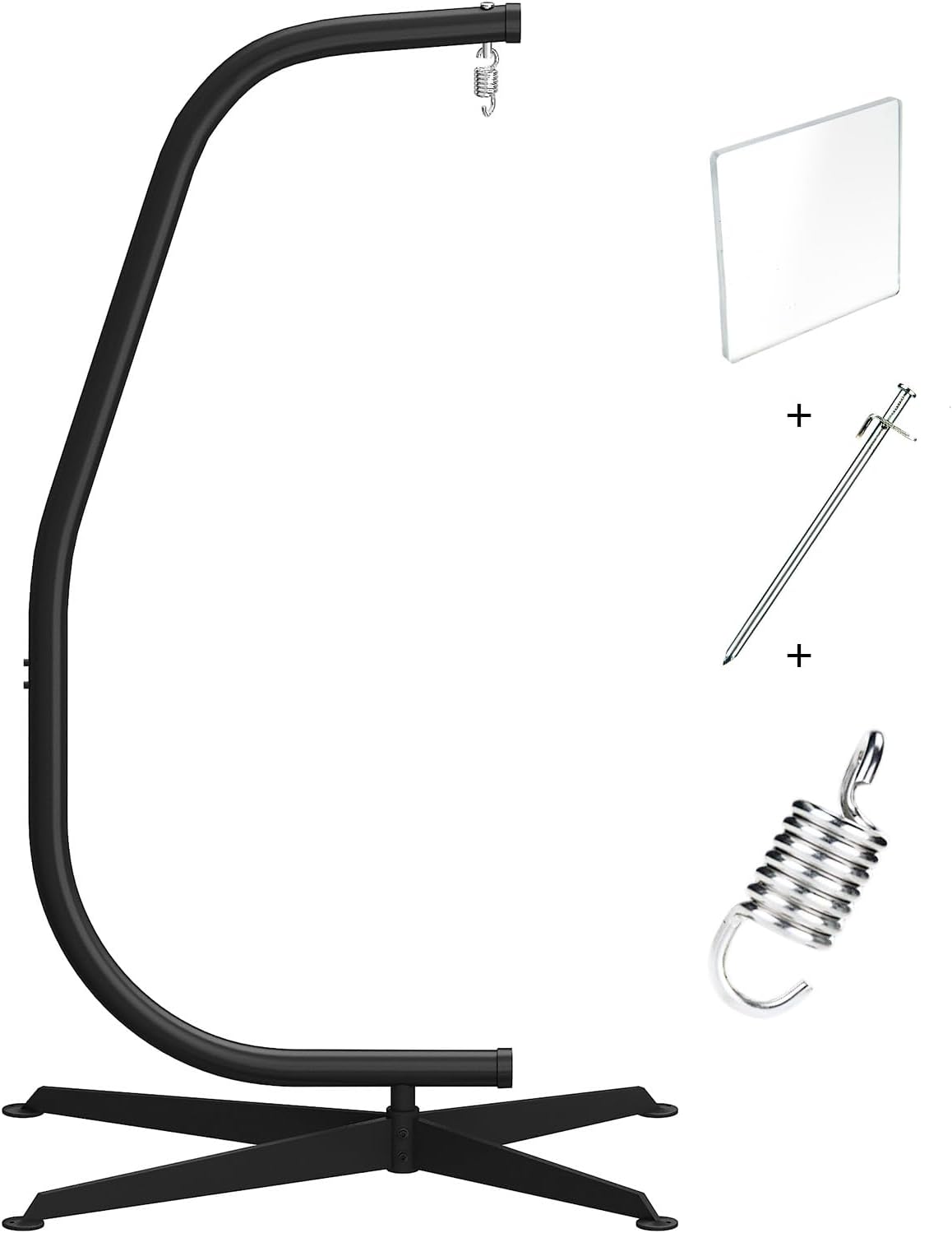 GREENSTELL Hammock Swing Stand, Hanging C-Stand with Spring Hook, for Indoor, Outdoor, Sturdy Hanging Stand Max Load 330lbs