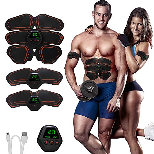 Abdominal Muscle Toner EMS Abs Trainer Home Office Wireless Abdominal Toning Belt Fitness Training Body Device Portable Workout Equipment for Men Women Abdomen