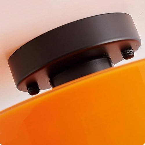 Miniatura 5 de Mid Century Modern Ceiling Light Orange Green Glass Close to Ceiling Lamp Vintage Hallway Lighting for Kitchen Foyer Entryway Staircase Bedroom