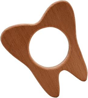 Toyvian 1Pc Mordedor Brinquedos De Madeira Brinquedos De Animais De Madeira Infantil Mordedor Dentes Haste Molar Haste Do Bebê Crianças Mordendo Molar Faia Marrom Acessórios Brinquedos De