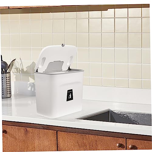 Caneca de basura rectangular blanca para colgar miniatura 3