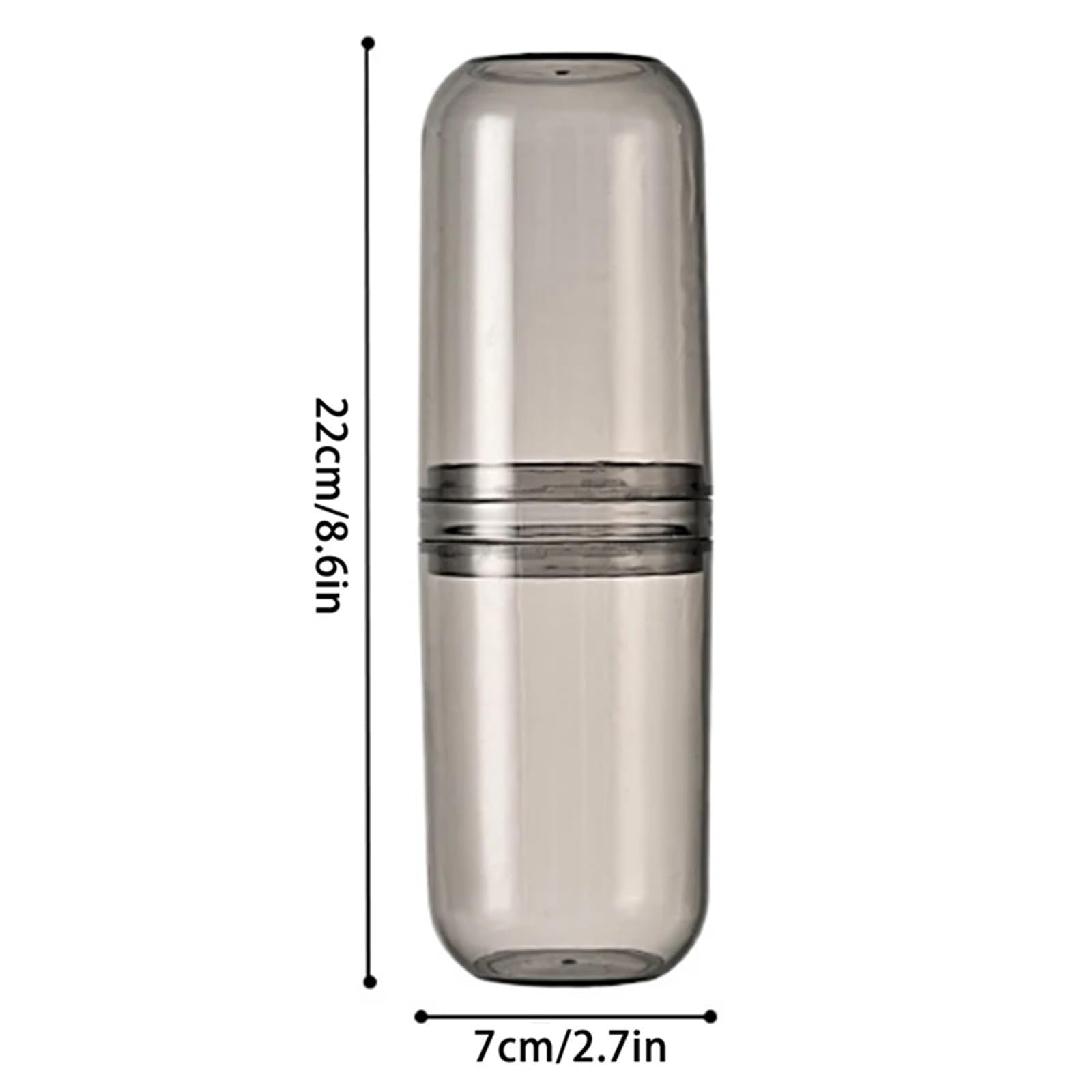 Porta Spazzolino 3 Pezzi portaspazzolino da Viaggio Organizer da Bagno Portatile for Lavare la Tazza, Scatola portaspazzolino in plastica, collutorio(Gray)