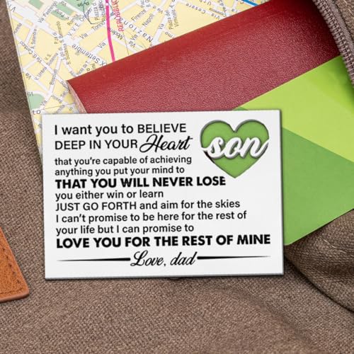 Son Gifts From Dad, Son Engraved Wallet Insert Card, Inspirational Gift for Son From Dad, Gift for Son Birthday Graduation Christmas4