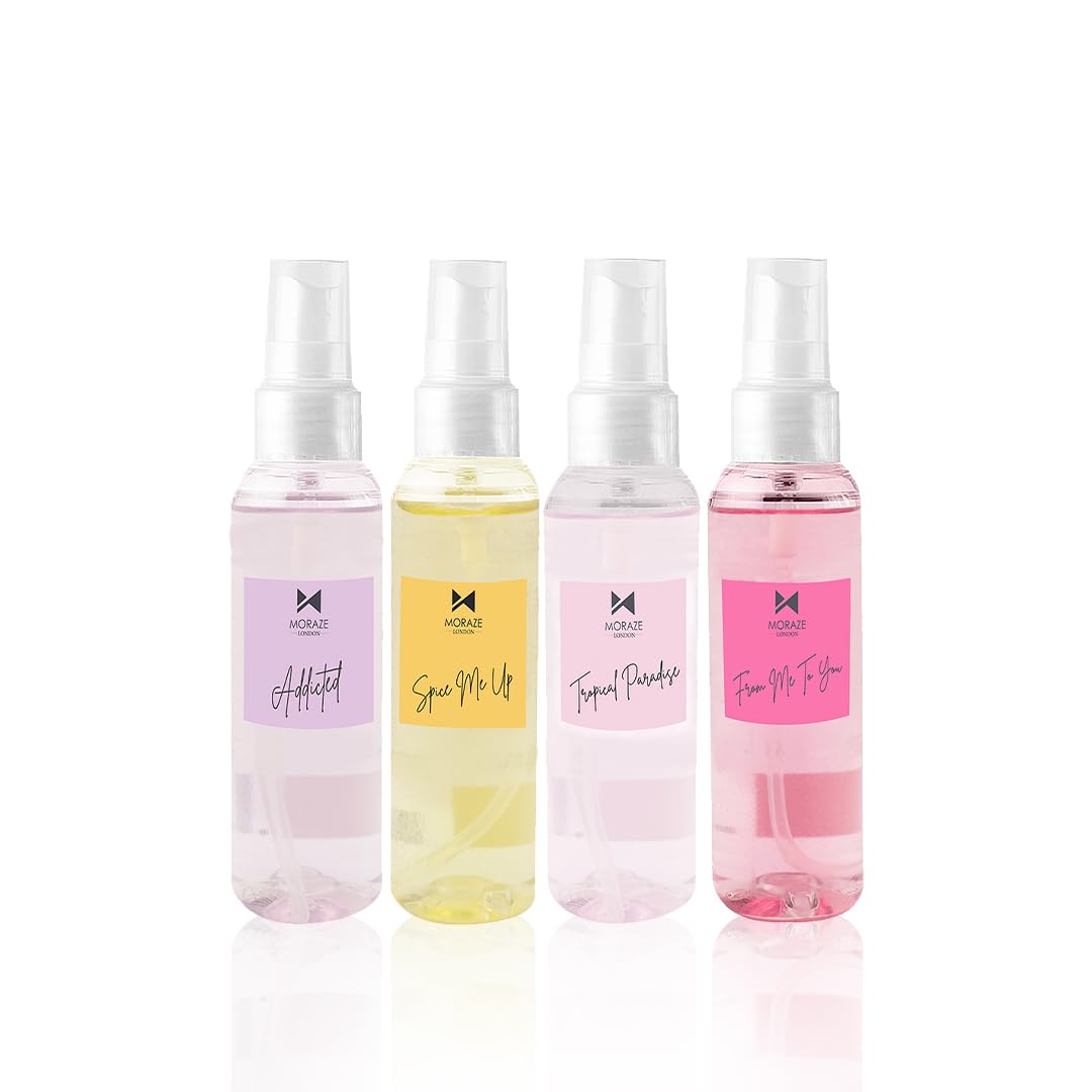 Moraze Body Mist Pack of 4 | Long Lasting Refreshing Fragrance | Lightweight Daily Wear Spray | Multi Scent Combo for Men and Women | Revitalizing Body Spray Set | 50ml Each-image-12