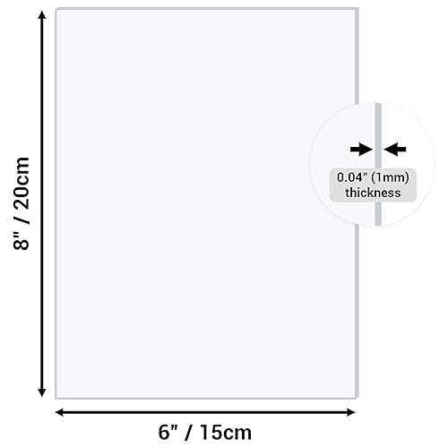 Miniatura 3 de Paquete de 10 láminas acrílicas transparentes de 6 x 8 pulgadas, láminas de plexiglás de 0.04 pulgadas de grosor con películas protectoras en ambos