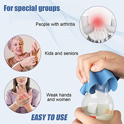 4Pcs Bottle Opening Gripper, Rubber Jar Opener Multi-Purpose Jar Gripper Pads For Weak Hands Seniors Elderly Kitchen Coasters (Light Blue, Green, Red, Yellow) #TOP3