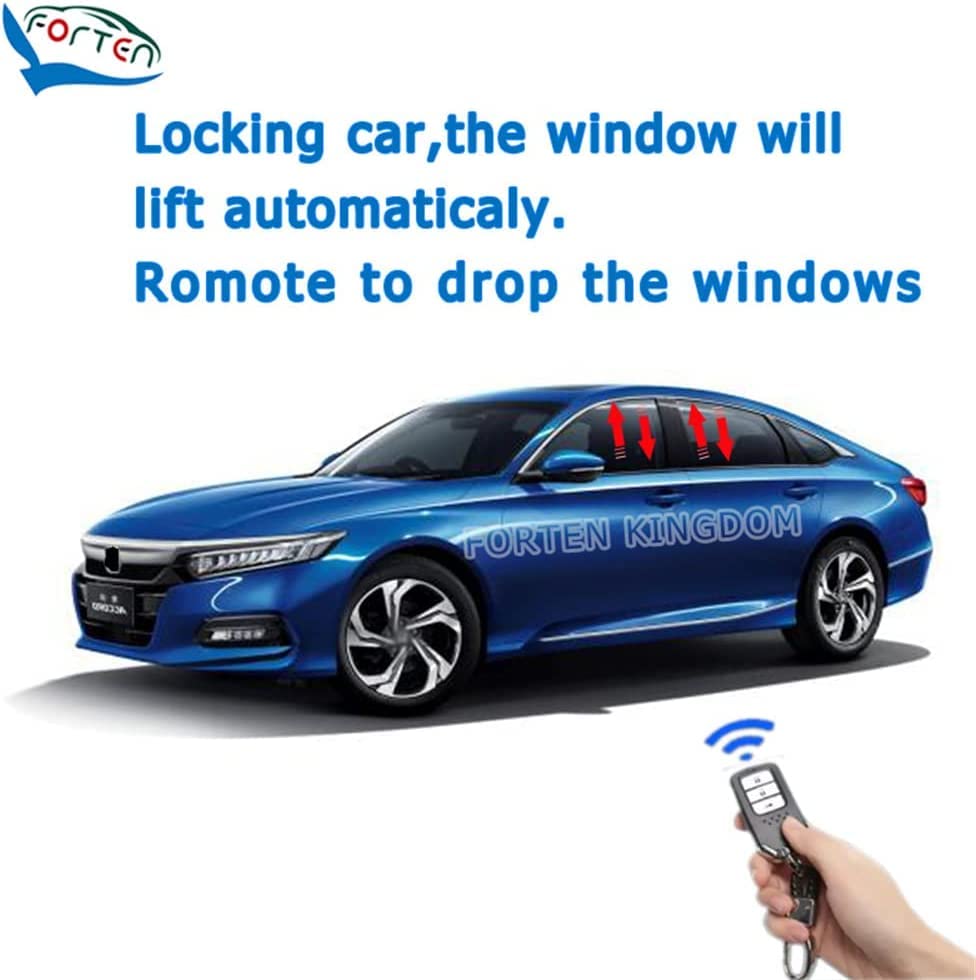 Forten Kingdom Car Auto Lift Close Window Closer Open Mirror Folder Sunroof Closer Speed Lock Unlock System Module Kit for Honda Accord (2008-2017 Year)